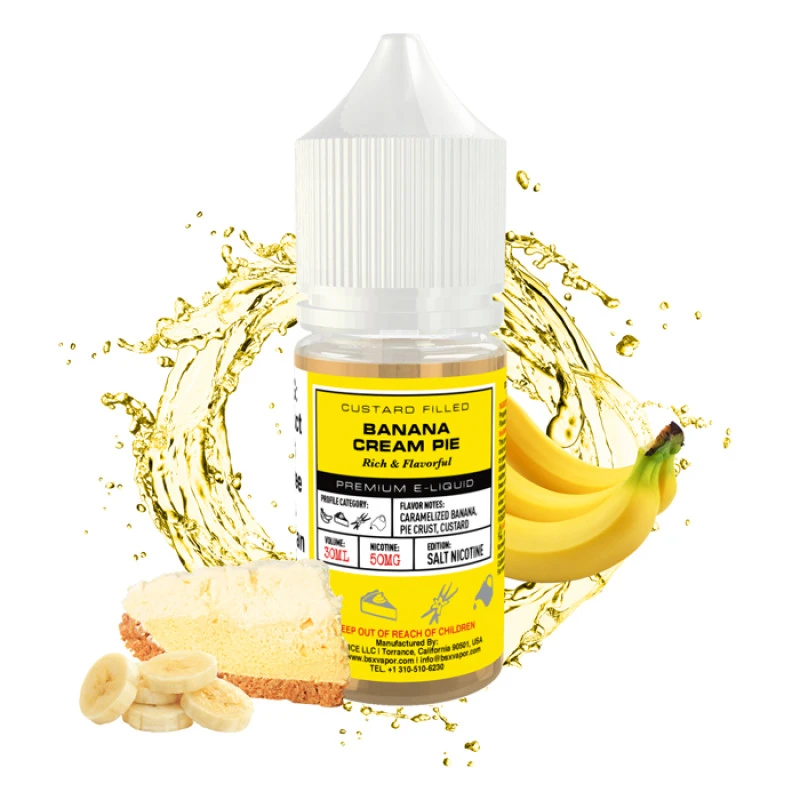 GLAS BASIX BSX NIC SALTS - BANANA CREAM PIE - 30ML GLAS BASIX BSX NIC SALTS - BANANA CREAM PIE - 30ML