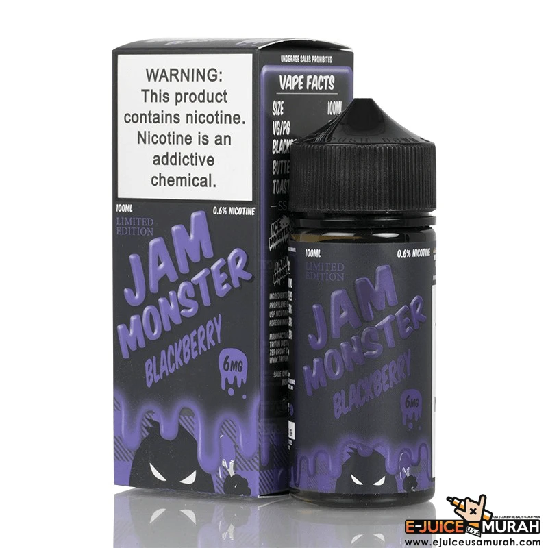 JAM MONSTER EJUICE - BLACKBERRY (LIMITED EDITION) - 100ML JAM MONSTER EJUICE - BLACKBERRY (LIMITED EDITION) - 100ML