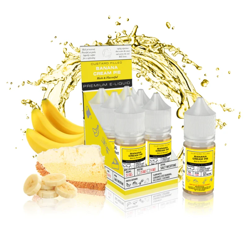 GLAS BASIX BSX NIC SALTS - BANANA CREAM PIE - 30ML GLAS BASIX BSX NIC SALTS - BANANA CREAM PIE - 30ML