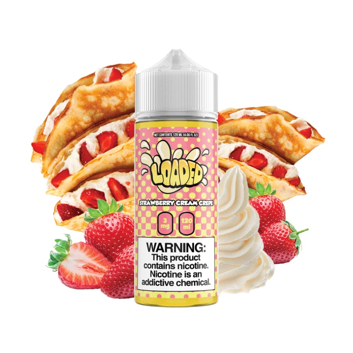 LOADED E-LIQUID - STRAWBERRY CREAM CREPE - 120ML