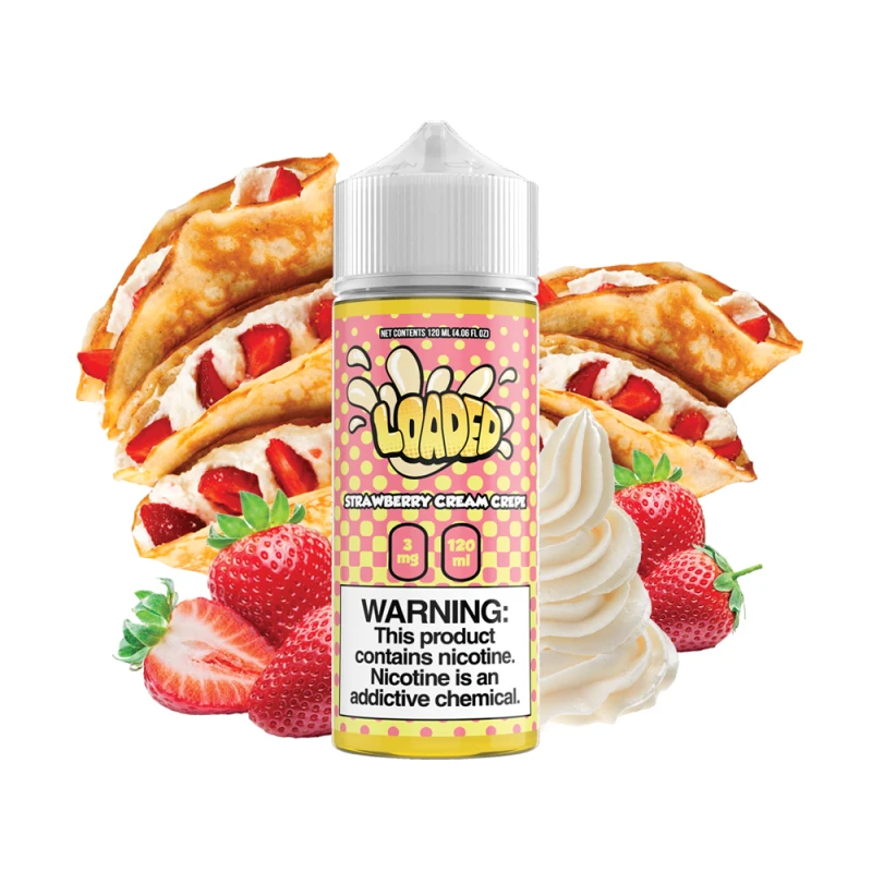 LOADED E-LIQUID - STRAWBERRY CREAM CREPE - 120ML