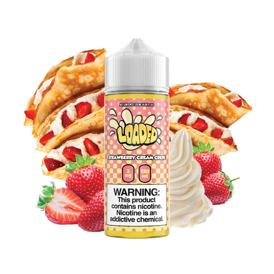LOADED E-LIQUID - STRAWBERRY CREAM CREPE - 120ML