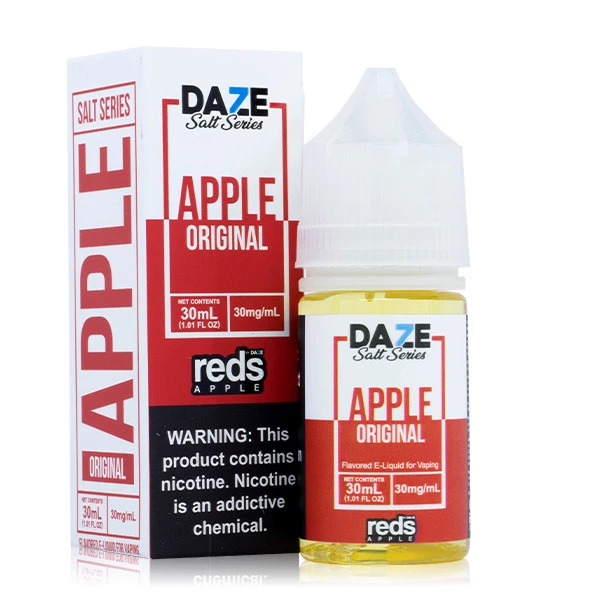 7 Daze Reds Apple 30ML nicotine salt bottle example